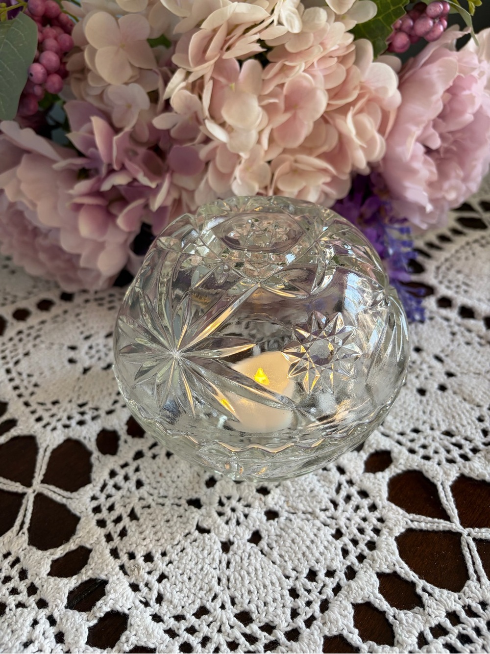 Clear Cut Glass Fairy Lamp